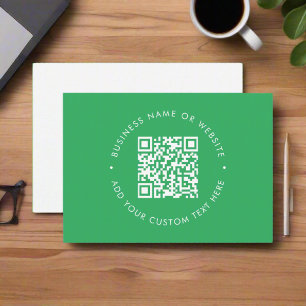 Stylish Green QR Code Promotional Contact Sharing Business Card