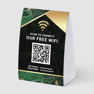 Stylish Green QR Code Wifi Network Password