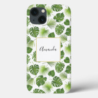 Stylish Green Tropical Leaves Pattern