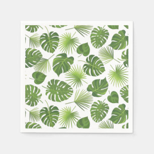 Stylish Green Tropical Leaves Pattern Napkin
