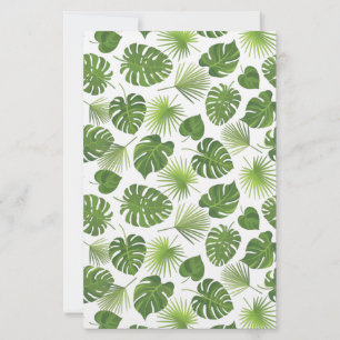Stylish Green Tropical Leaves Pattern Stationery