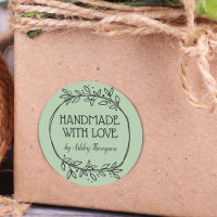 Stylish Greenery Handmade With Love Name Green