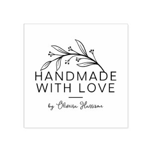 Stylish Greenery Personalised Handmade By Rubber Stamp