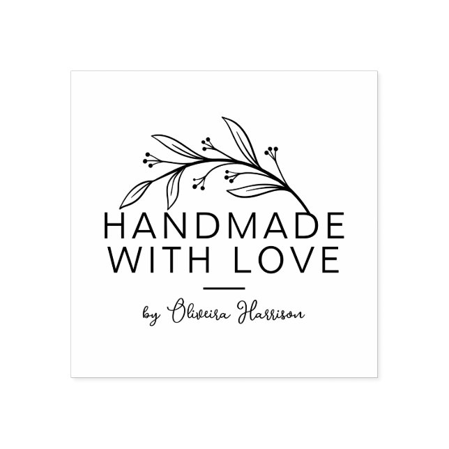 Stylish Greenery Personalised Handmade By Rubber Stamp (Imprint)