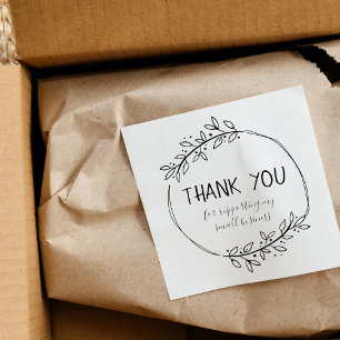 Stylish Greenery Thank You Rubber Stamp