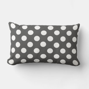 Stylish Grey and White Polka Dot Accent Throw Lumbar Cushion
