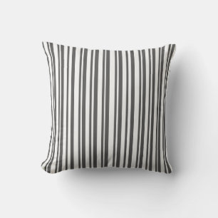 Stylish Grey and White Striped Accent Throw Cushion