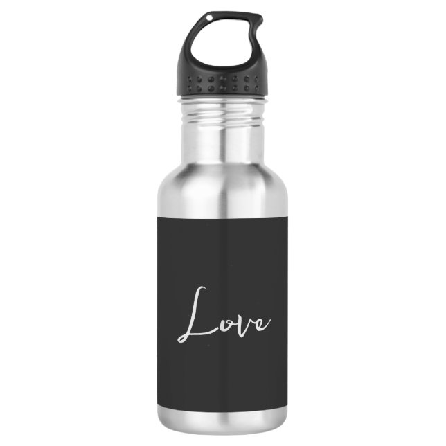 Stylish Grey Background Love Wedding 710 Ml Water Bottle (Front)