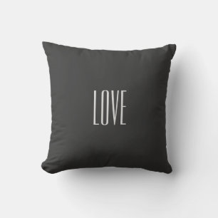 Stylish Grey Background Love Wedding Postage Cushion