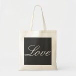 Stylish Grey Background Love Wedding Tote Bag<br><div class="desc">You can easily change the fonts and colours. You can also add your logo and the background image as you like.</div>