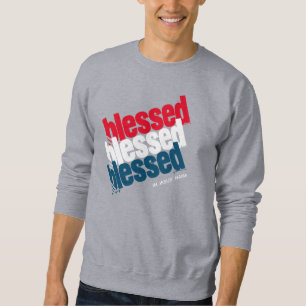 Stylish Grey BLESSED In Jesus' Name Christian Sweatshirt