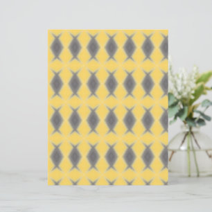 Stylish Grey Diamonds on Yellow scrapbook paper