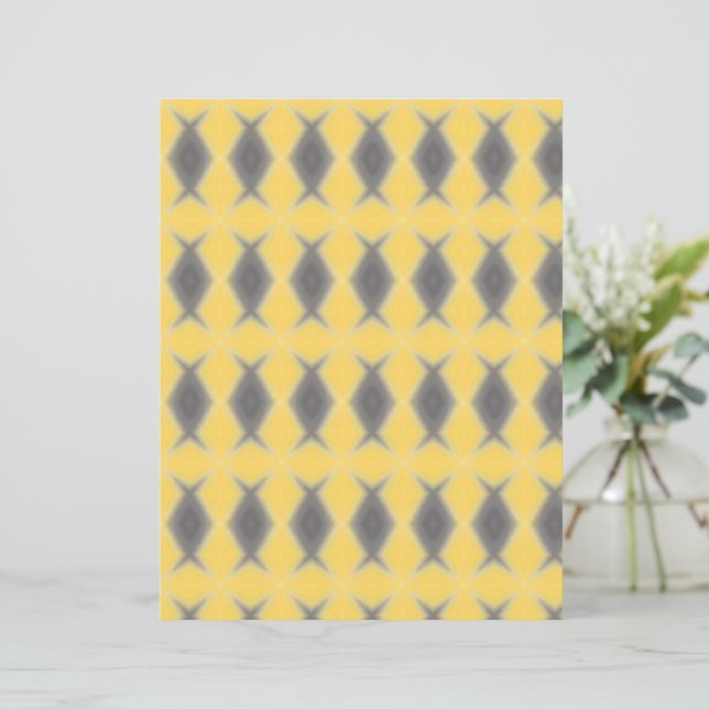 Stylish Grey Diamonds on Yellow scrapbook paper (Standing Front)