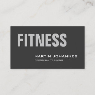 Stylish Grey Personal Trainer Business Card