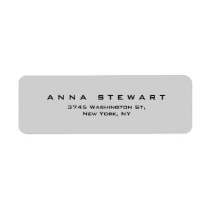 Stylish Grey Professional Modern Return Address Label