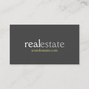 Stylish Grey Real Estate Agent Business Card
