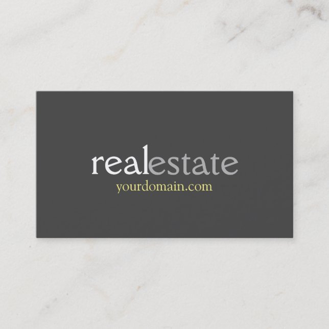 Stylish Grey Real Estate Agent Business Card (Front)