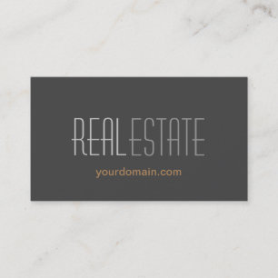 Stylish Grey Real Estate Standard Business Card
