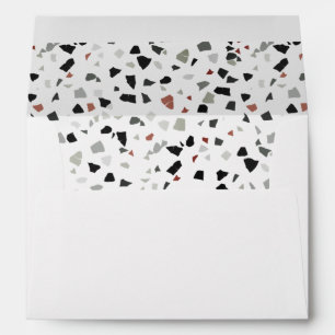 Stylish Grey Sage Confetti Pattern Envelope