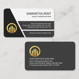 Stylish Grey Trapezium Layers Business Owner Card