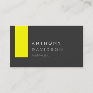 Stylish Grey Yellow Contemporary Business Card