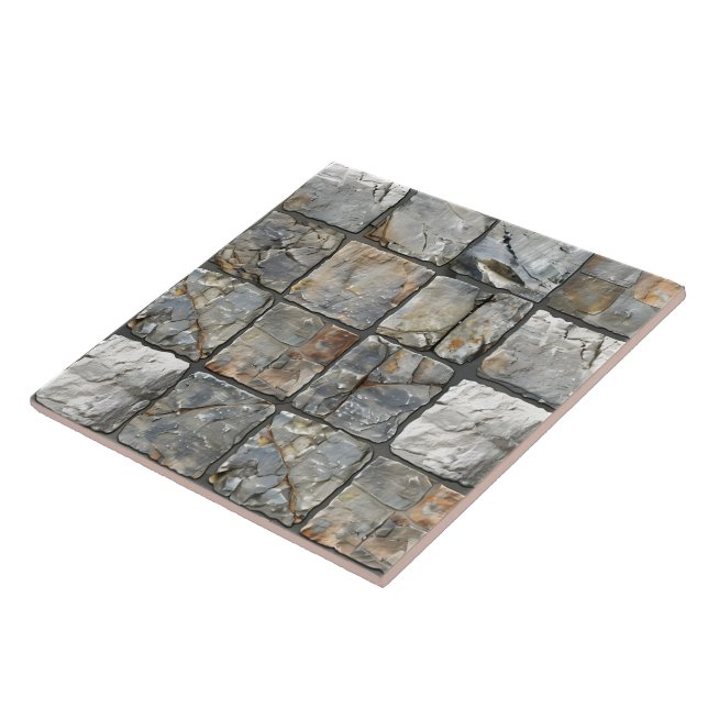 Stylish Grouted Flagstone for Modern Spaces Ceramic Tile (Side)