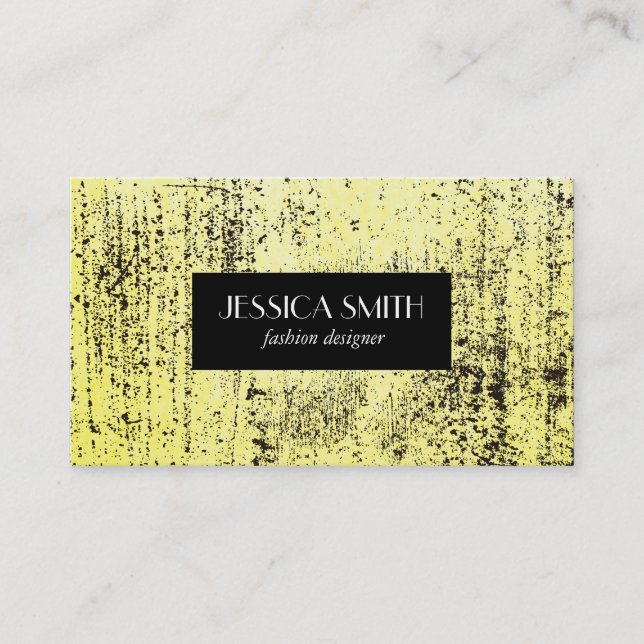 Stylish Grunge Yellow Texture Business Card (Front)