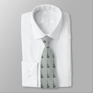 Stylish guitar pattern on a storm grey tie