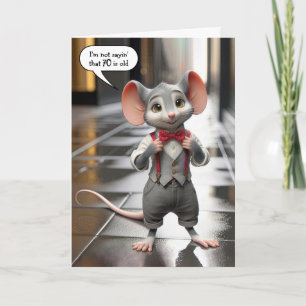 Stylish Guy Mouse for 70th Birthday  Card