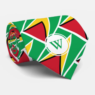 Stylish GUYANA FLAG Monogram Scripture Tie