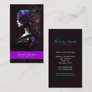 Stylish Hair Stylist Digital Art Business Card