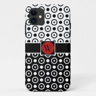Stylish Half Black Half White polka dots iPhone 11 Case