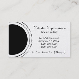 Stylish Half Circles Business Card, Black Card