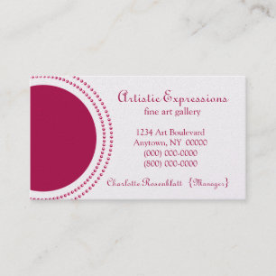 Stylish Half Circles Business Card, Magenta Card