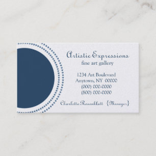 Stylish Half Circles Business Card, Royal Blue Card