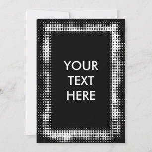 Stylish Halftone Grunge Black and White Blank Card