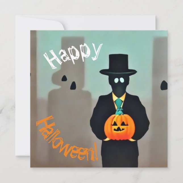 Stylish Halloween Monster Paper Sachets with Invitation (Front)