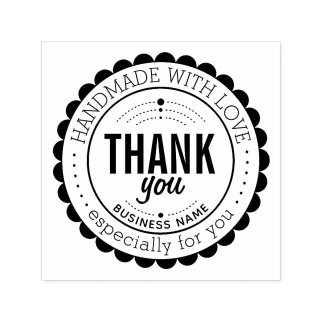 Stylish Handmade Thank You Self Inking Stamp (Design)