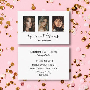 stylish handwriting makeup and hair 3 photos business card