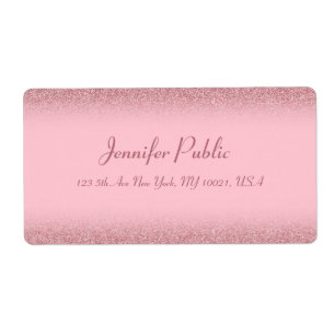 Stylish Handwriting Template Rose Gold Glitter