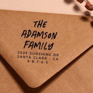 Stylish Handwritten Name Modern Return Address Rubber Stamp