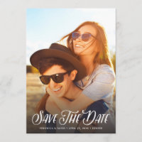 Stylish Handwritten Photo Save The Date