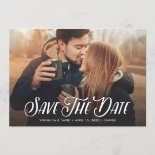 Stylish Handwritten Photo Save The Date