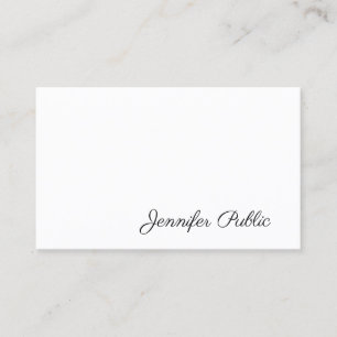 Stylish Handwritten Script Modern Simple Plain Business Card