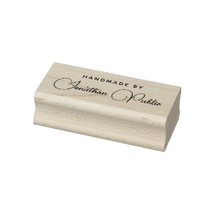 Stylish Handwritten Script Name Template Handmade Rubber Stamp