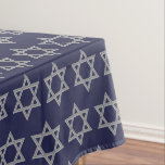 Stylish | Hanukkah | STAR OF DAVID Tablecloth<br><div class="desc">Stylish STAR OF DAVID Tablecloth, showing with faux silver Star of David in a tiled pattern. This is a minimalist, simple elegant design, suitable for Jewish holidays and celebrations, such as Chanukah, Passover, Rosh Hashanah, Bar/Bat Mitzvahs, etc. The background is dark blue. Available in other colours, or you can change...</div>
