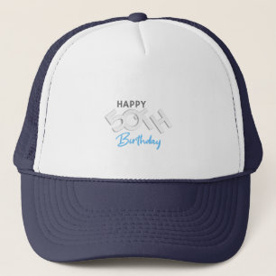 Stylish Happy 50th Birthday Typography Trucker Hat