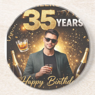 Stylish Happy Birthday Drink Coaster Gift