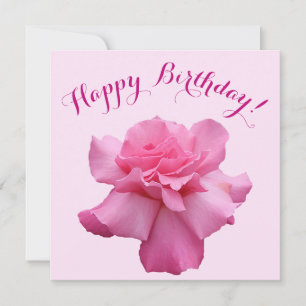 Stylish happy birthday pretty pink rose stylish holiday card
