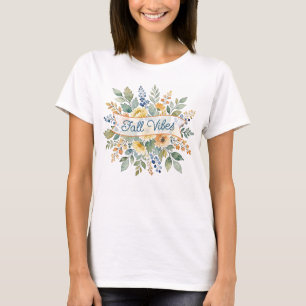 Stylish Happy Fall Flower Bouquet Watercolor T-Shirt